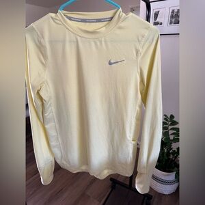 Nike Soft Yellow Long Sleeve Running Top